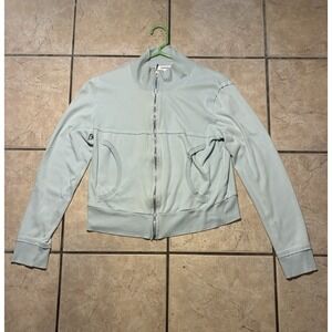 Express Light Blue Long Sleeve Full Zip Coat Jacket Youth Size Large Y2K Casual